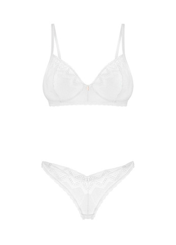 Белый демисезонный комплект белья (лиф, трусики) Obsessive