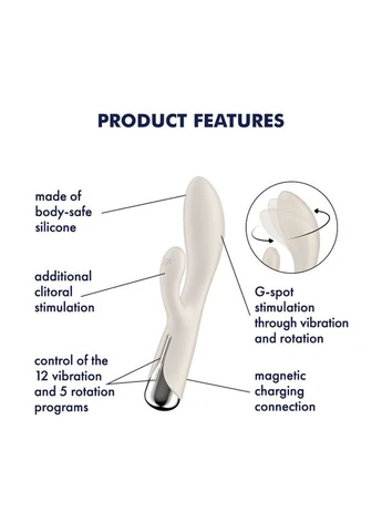 Вибратор-кролик с вращением Spinning Rabbit 1 BeigeSatisfyer 19159 Satisfyer (392054467)