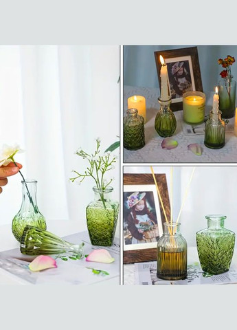 Стеклянная мини- ваза Антик 8-13 см, зеленый (стоимость за 1 шт) No Brand (335971105)