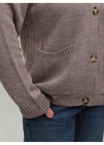 Жіночий кардиган темно-бежевий оверсайз Karon Пряма (361267833)