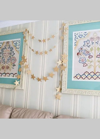 Зірочки на нитці матові 4 м на 7 см золотистий Jannet Гірлянда (317638577)