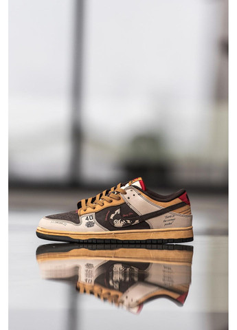 Бежевые демисезонные кроссовки мужские nike sb dunk low x stussy 40th найк сб данк No Brand