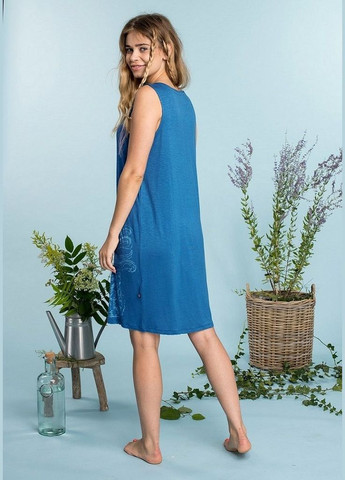 Блакитна кежуал, повсякденний, домашній жіноча сукня для дому Key з абстрактним візерунком