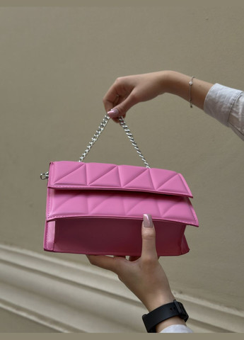 Женская розовая сумка 10288 кросс-боди на цепочке No Brand (299279274)