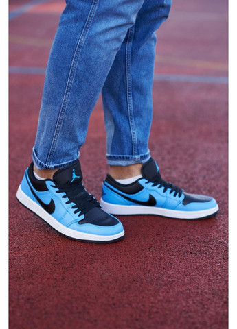 КРОССОВКИ ЖЕНСКИЕ NIKE AIR JORDAN 1 LOW UNIVERSITY BLUE BLACK НАЙК АИР ДЖОРДАН No Brand чёрные демисезоны (368861818)