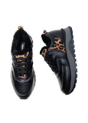 Кроссовки 01541 Черные Evromoda чёрные зима (365727452)