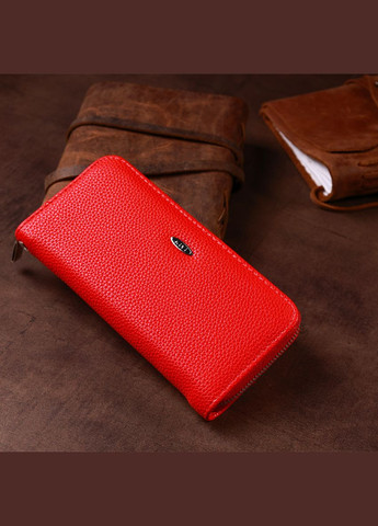 Жіночий гаманець на одну блискавку з екошкіри флотар із монетницею 19015 Червоний KIVI (306882007)