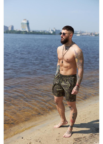Мужские зеленые пляжные мужские пляжные шорты, быстросохнущие, камуфляжные, летние, спортивные, легкие для купания и просто отдыха Intruder