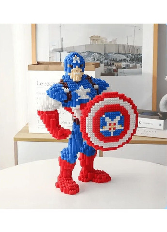 Конструктор фігурка 3D блоковий для дітей малюків хлопчиків дівчаток 3600 деталей 44х32 см (479070-Prob) Капітан Америка Unbranded (315668463)