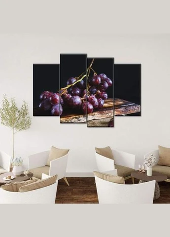 Модульная картина из четырех частей Веточка винограда 129x90 см (M4_L_176) Art Studio Shop (379847460)