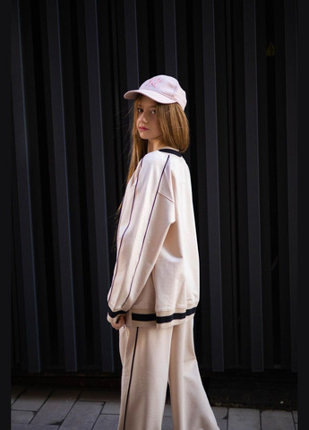 Бежевий демісезонний костюм кант беж брючний IRmAS оверсайз