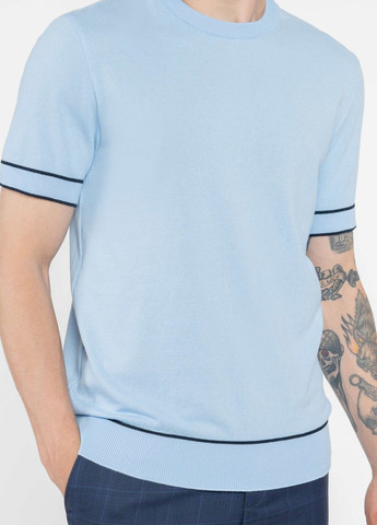 Голубая футболка мужская голубая Arber Crew-neck SS1