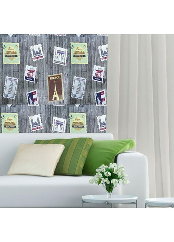 Самоклеюча 3D панель 700х700х4мм Поштові марки love-shopping Sticker Wall (354657559)