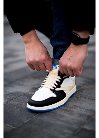 КРОССОВКИ ЖЕНСКИЕ NIKE AIR JORDAN 1 LOW TRAVIS SCOTT X FRAGMENT НАЙК АИР ДЖОРДАН No Brand белые демисезоны (369387843)