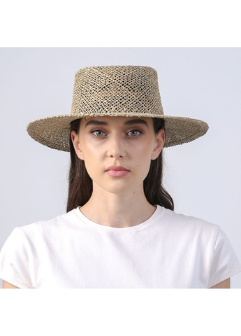 Шляпа канотье женская травяная соломка бежевая ЛАГУШ LuckyLOOK 847-941 (342716857)