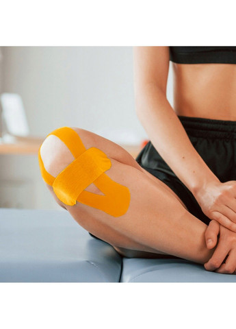 Кинезио тейп, kinesiology tape, эластичный пластырь для тела, спины и шеи в рулоне, (оранжевий), 5см × 5м FITCRUSH (342059959)