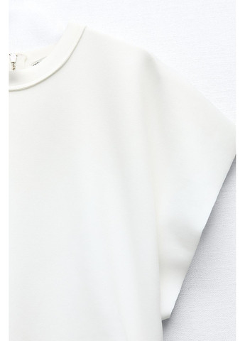 Белое платье меди из плотной ткани Zara