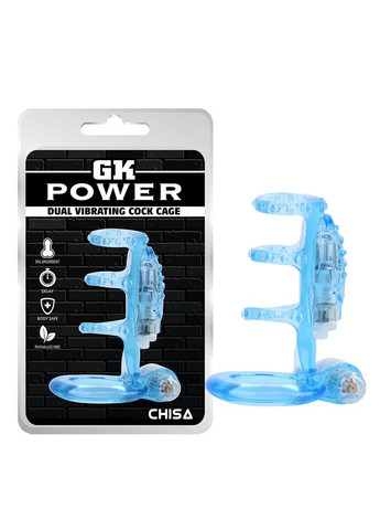 Насадка GK Power Dual Vibrating Cock Cage Blue Chisa (289868545)