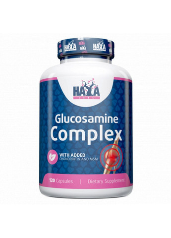 Препарат для суглобів та зв'язок Glucosamine Chondroitin & MSM Complex, 120 капсул Haya Labs (293479732)