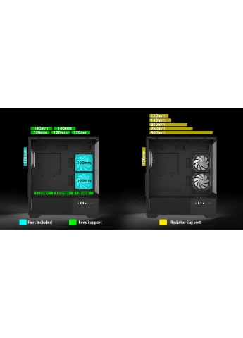 Корпус Chronix V2 без БЖ, 1xUSB3.0, 1xUSB2.0, 1x Type C, 2x120мм ARGB Reverse, 4x120мм ARGB, VGA 410мм, LCS ready, TG Zalman (387180195)
