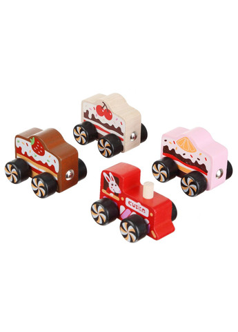 Дерев'яна іграшка Поїзд Cakes на магнітах (15382) Cubika (365547405)