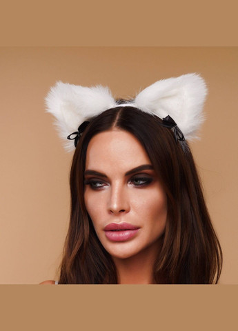 Меховые ушки кошки с бантиком, Белые OKOVA (315148793)