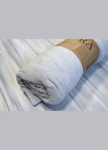 Простирадло 140х200+25см махрове на резинці Світло-сіре Kayra (318382166)