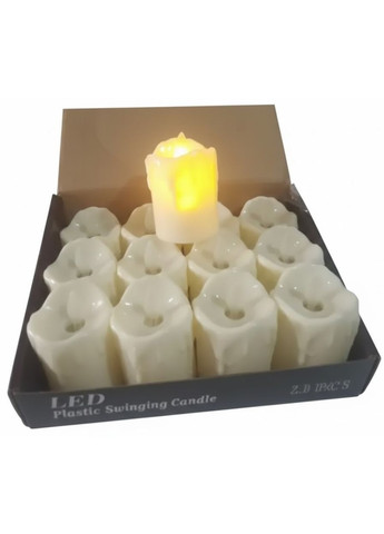 Декоративные LED-свечи с эффектом капающего воска на батарейках 12 шт (2104618929) No Brand (372466570)
