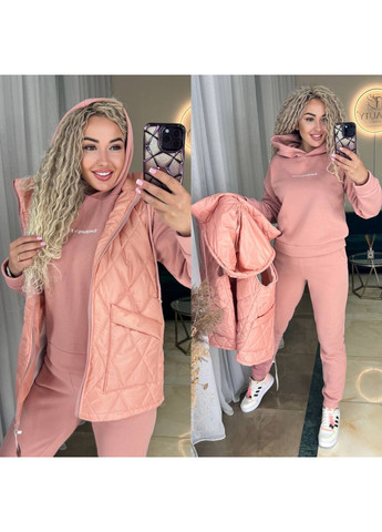 Костюм трійка трьохнитка та плащівка,жилетка,штани та кофта з капюшоном Україна (360542690)