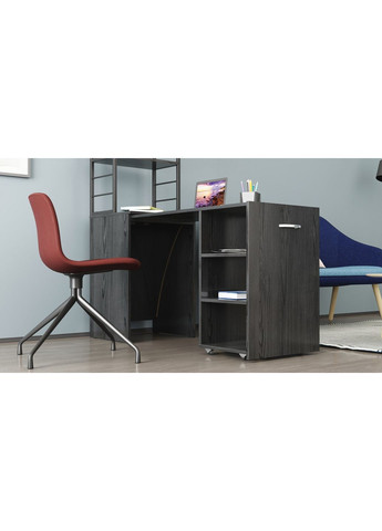 Стол-тумба трансформер Смарт 4/2 с этажеркой 1430x1450x600 Черный металл ДСП 16 мм (FRD-105132) Ferrum-decor (361944286)