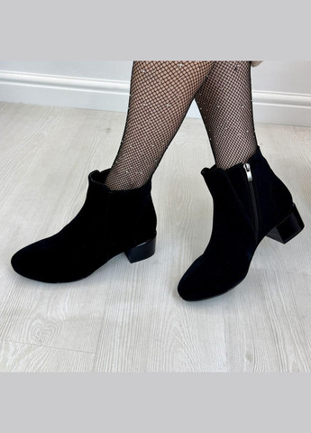 Зимние ботинки замшевые женские на маленьком каблуке, Vasha para из натуральной замши