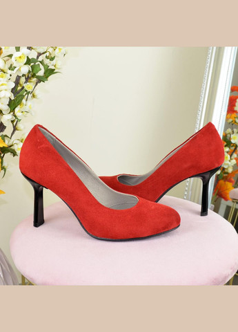 Vasha para Туфли женские замшевые классические на шпильке,. 40 размер красный з натуральная замша, украина — демисезон (303931801)