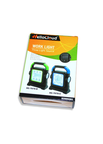 Фонарик HC-7078-D светодиодный ручной переносной строительный с аккумулятором на солнечной батарее PowerBank USB/19см/14см FROM FACTORY FON7078D (339104228)