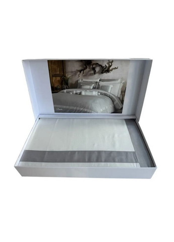 Постільна білизна Banda k.beyaz/gri преміум сатин з вишивкою євро Tivolyo Home (372445439)