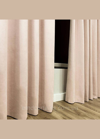 Комплект шторы на серых люверсах 2 шт. 325х250 см микровелюр Розово-пудровый No Brand (337358268)