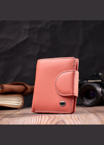 Стильний шкіряний гаманець з монетницею зовні пудровий 19458 st leather (329198571)