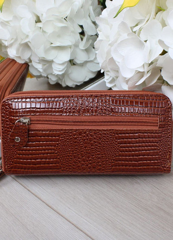 Классический женский кошелек на две молнии с тиснением "крокодил" Vishnya (322763823)