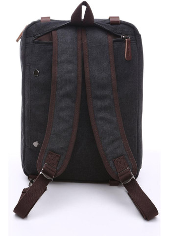 Сумка рюкзак чоловіча трансформер через плече текстильна портфель для документів A4 Чорний 34381 Vintage (334674018)