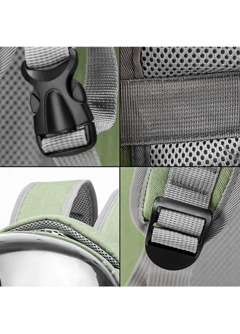 Рюкзак-переноска для кошек 251103 Panoramic Green с прозрачным окном 3шт Taotaopets (356500224)