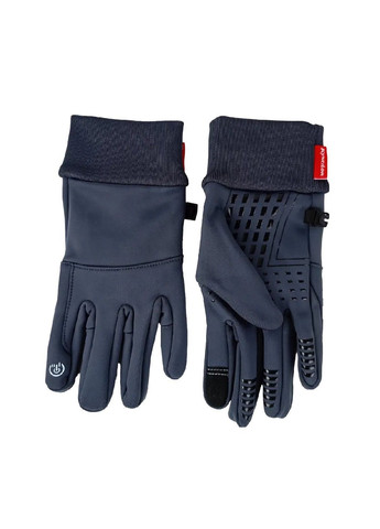 Рукавички із сенсорним нековзним покриттям світловідбивним елементом із водовідштовхувального матеріалу (478328-Prob) Сірі М Unbranded (304140640)