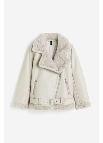 Дубленка авиатор с воротником, манжетами и подолом из мягкого плюша. H&M (365593482)