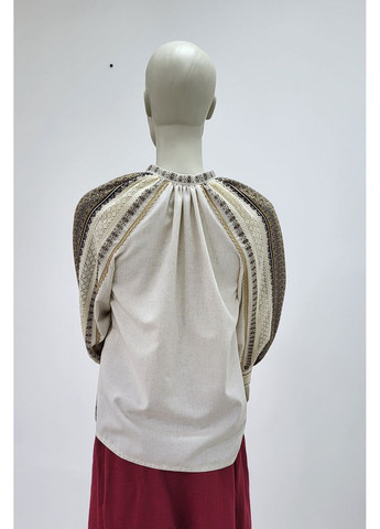 Комбинированная женская рубашка с тканой вышивкой и кружевом "пряная женская" узор украинская символика свободная домотканное полотно (366027287)