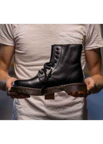 Зимние ботинки женские dr.martens 1460 black доктор мартинс берцы No Brand без декора из искусственной кожи