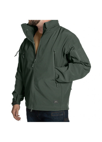 Темно-зелена демісезонна куртка helikon gunfighter softshell shark skin windblocker foliage green Helikon-Tex