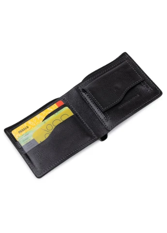 Кожаное мужское глянцевое портмоне 11554 Черный Grande Pelle (331911429)