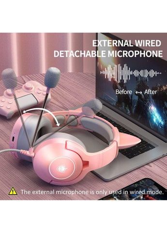 Беспроводные наушники Each Q9 с кошачьими ушками (Розовый) Kotion Each (360401797)