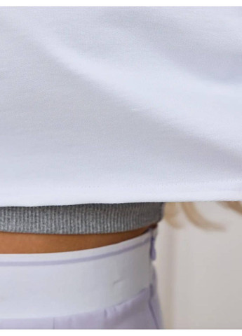 Белый ✨базовый укроп-свитшот с рукавами-фонариками | размерная сетка в описании Vione однотонный без декора (367074829)