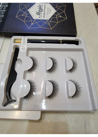 Набор ОРИГИНАЛ многоразовые ресницы БЕЗ магнитов ТРИ модели Классика + Маркер подводка Magnetic Lashes (366668467)