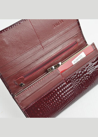 Бордовий жіночий шкіряний гаманець на магніті, Лаковий класичний гаманець портмоне з натуральної шкіри Balisa (266266480)