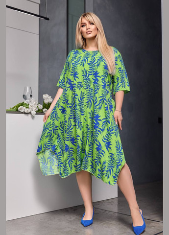 Салатова жіноча сукня із софту колір салатовий-електрик р.50/52 453420 New Trend
